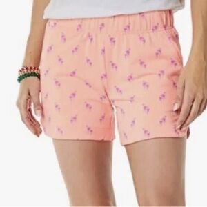 Lilly Pulitzer Kylar Knit Short Peach Hyacinth Flamingo Print Size S